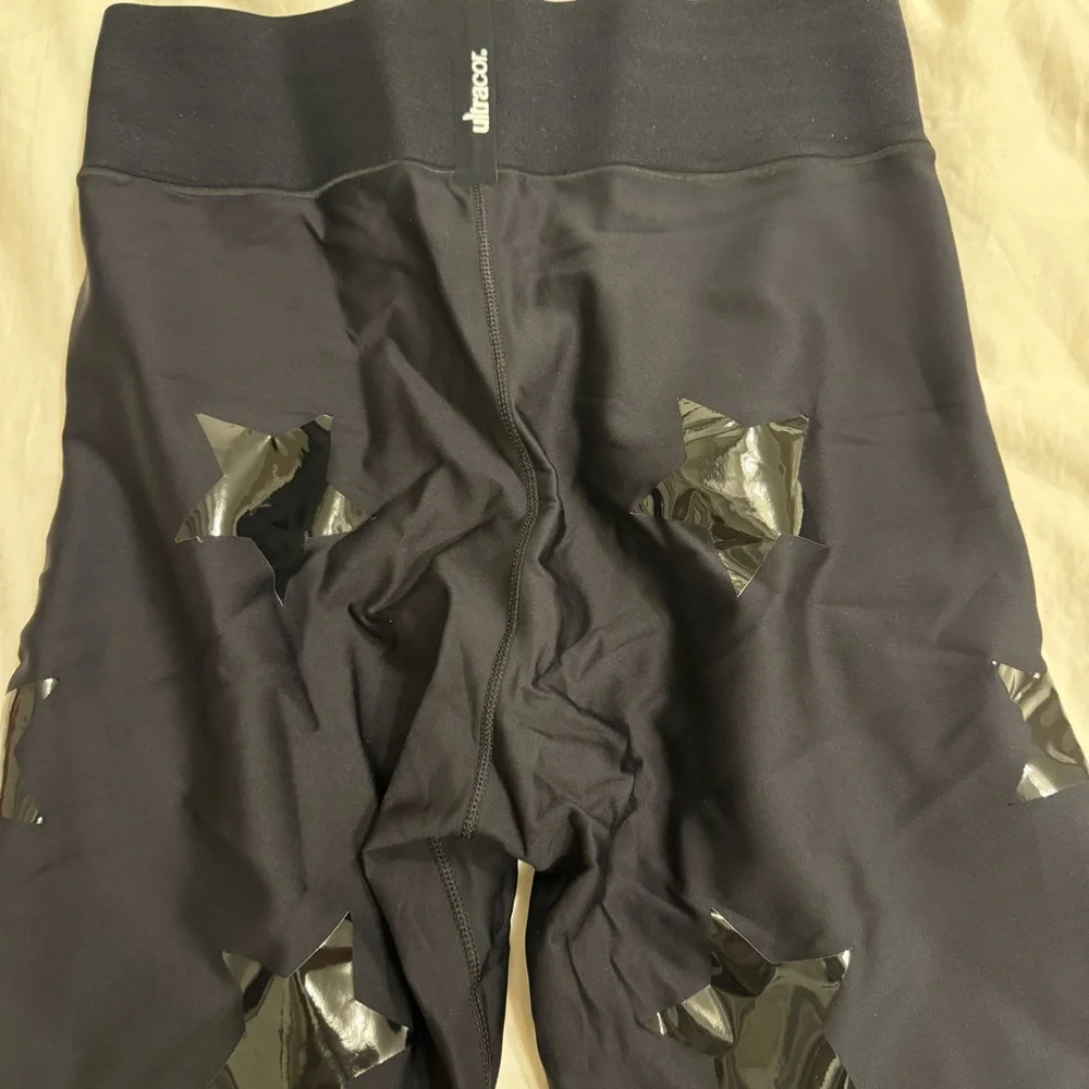 Ultracor Ultra Lux Knockout Star Leggings in Nero & Patent Nero - Sz: L - Picture 10 of 10